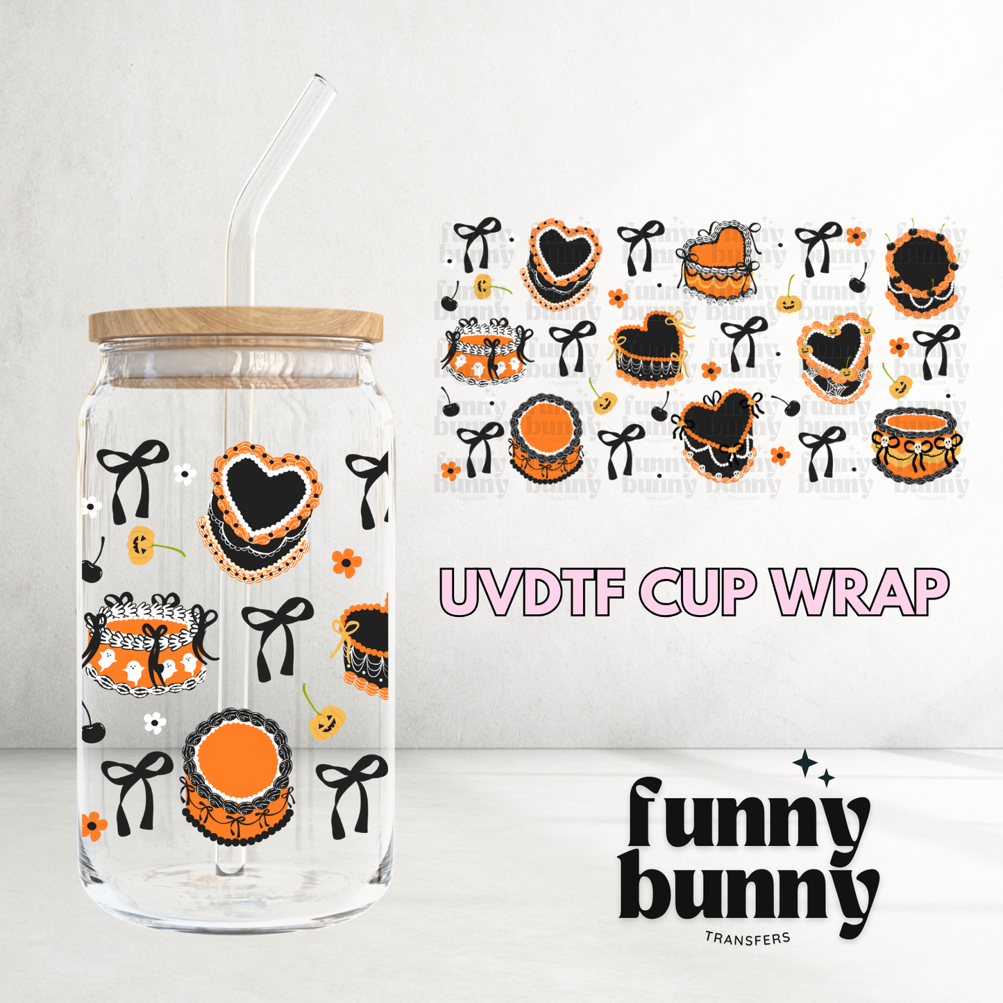 Vintage Halloween Cakes - 16oz UVDTF Cup Wrap