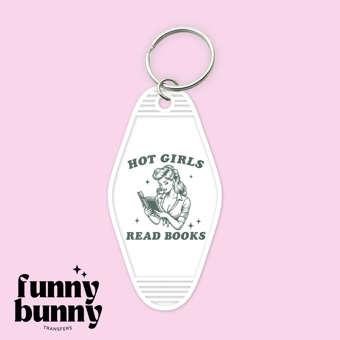Hot Girls Read Books - Motel Keychain