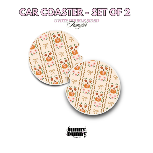 Vintage Pumpkin Bows - UVDTF Coaster