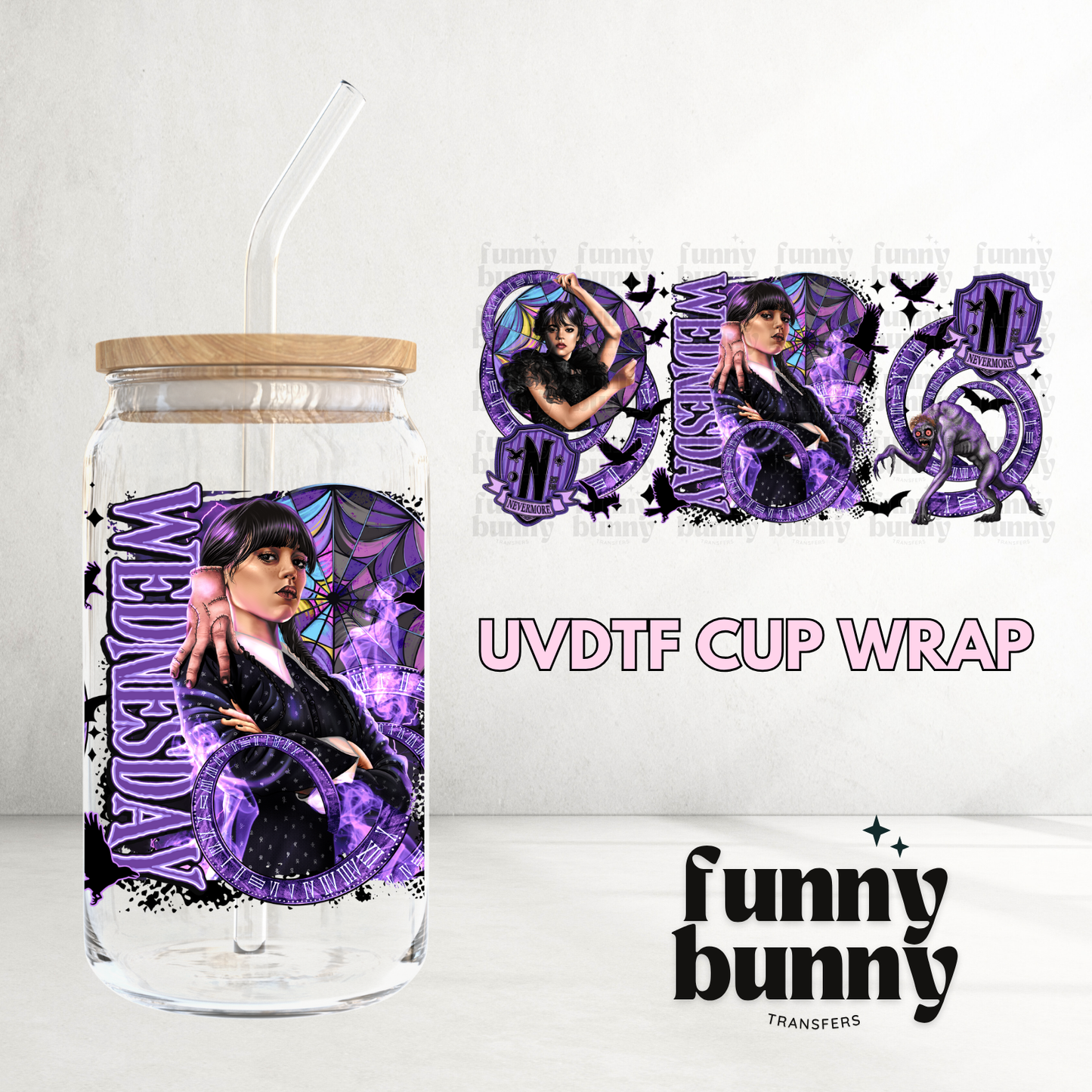Wednesday 2.0 - 16oz UVDTF Cup Wrap