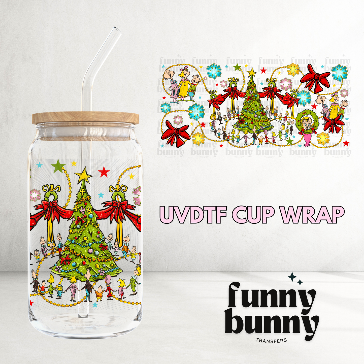 Whoville Xmas - 16oz UVDTF Cup Wrap