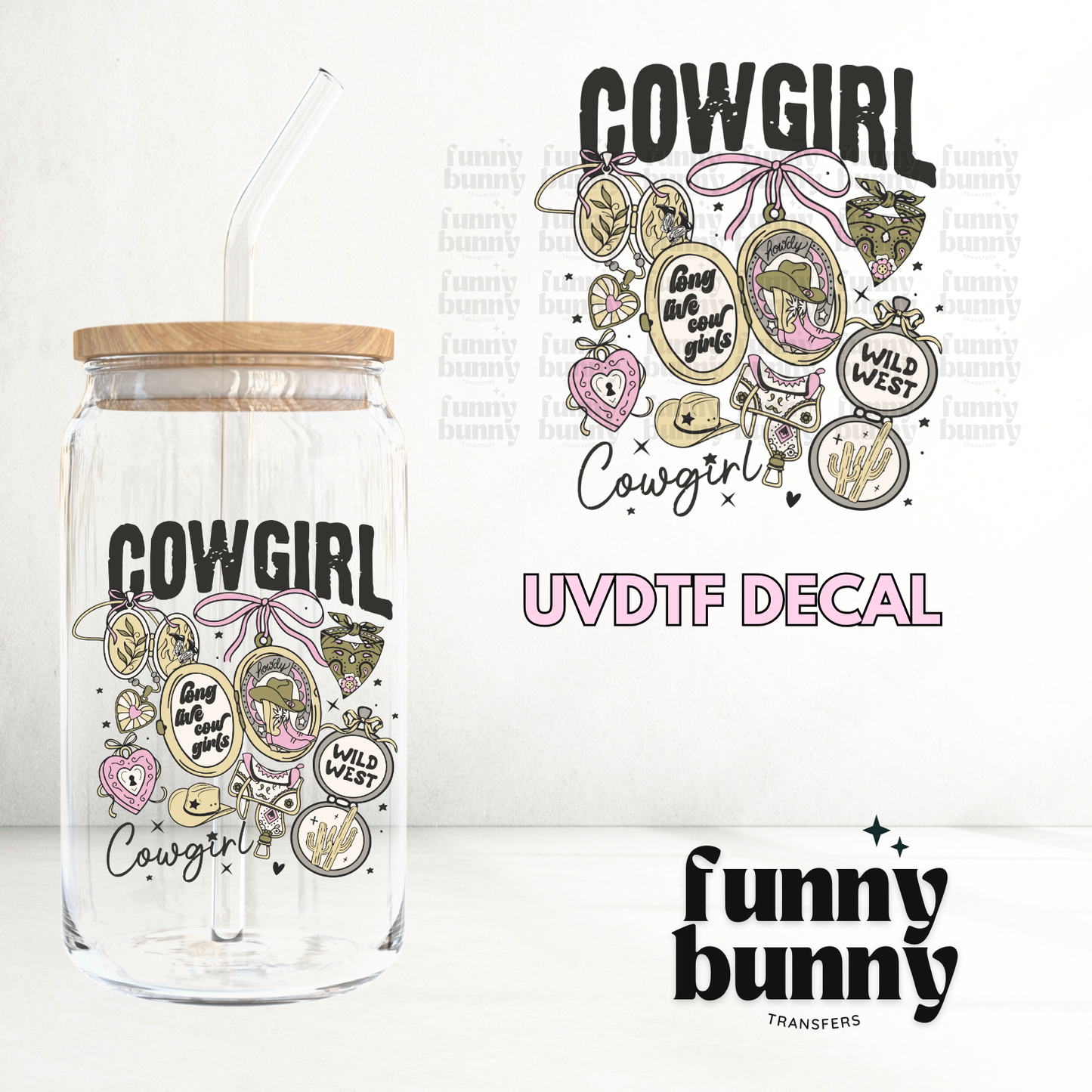 Wild West Cowgirl - UVDTF Decal