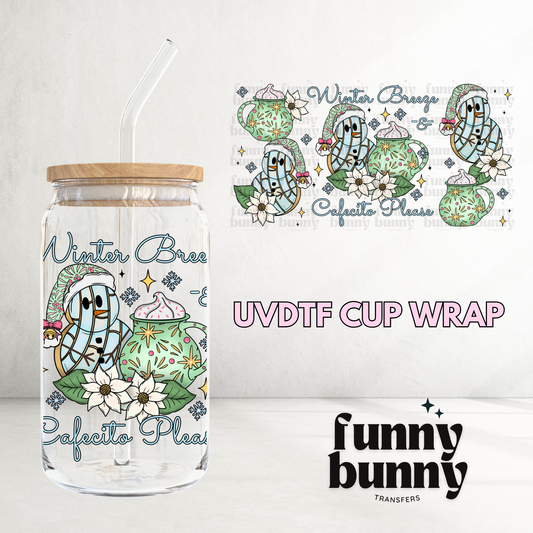 Winter Breeze Cafecito Please - 16oz UVDTF Cup Wrap