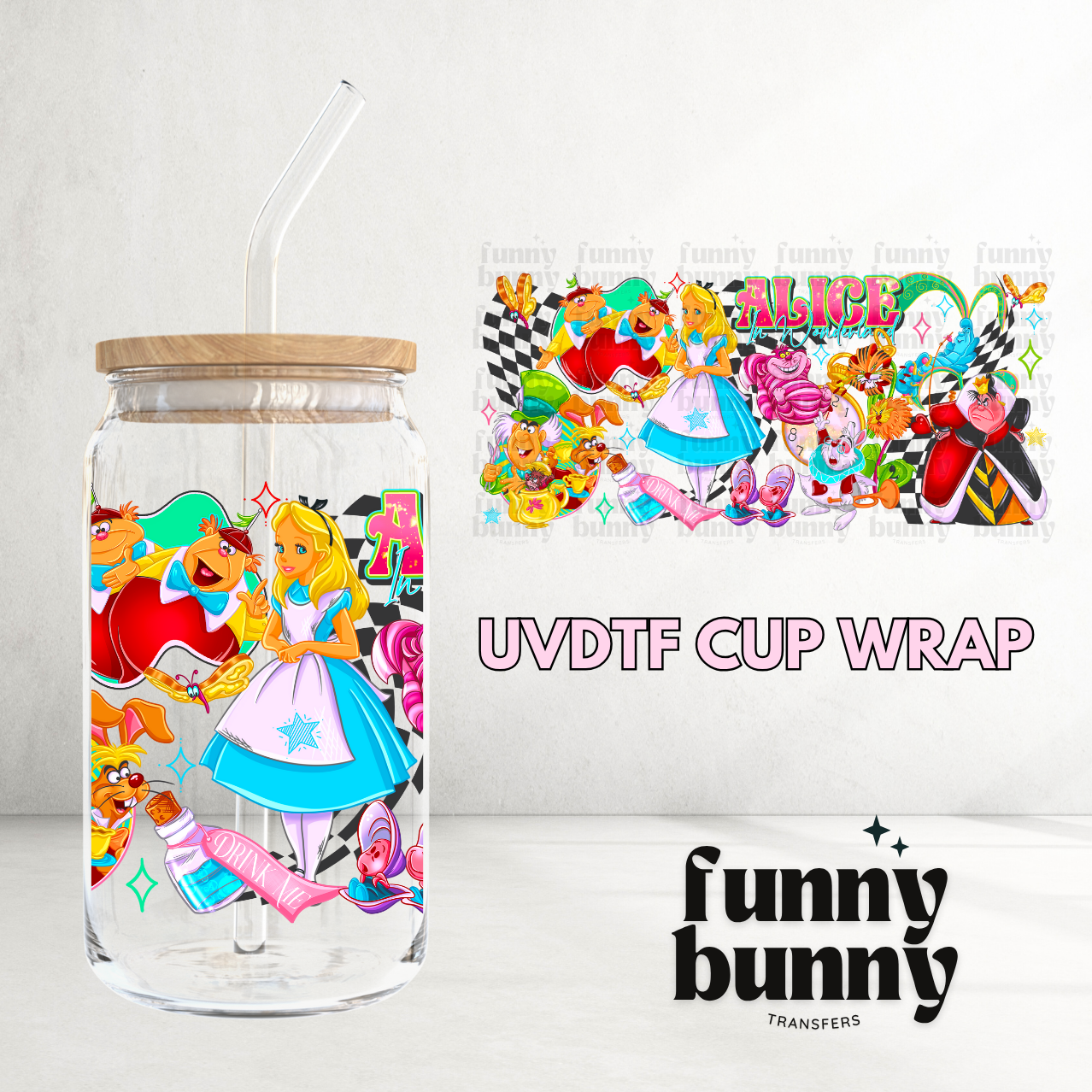 Wonderland Friends - 16oz UVDTF Cup Wrap