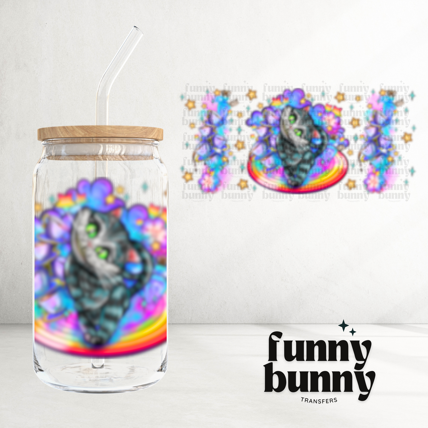 Tea Kitty - 16oz UVDTF Cup Wrap