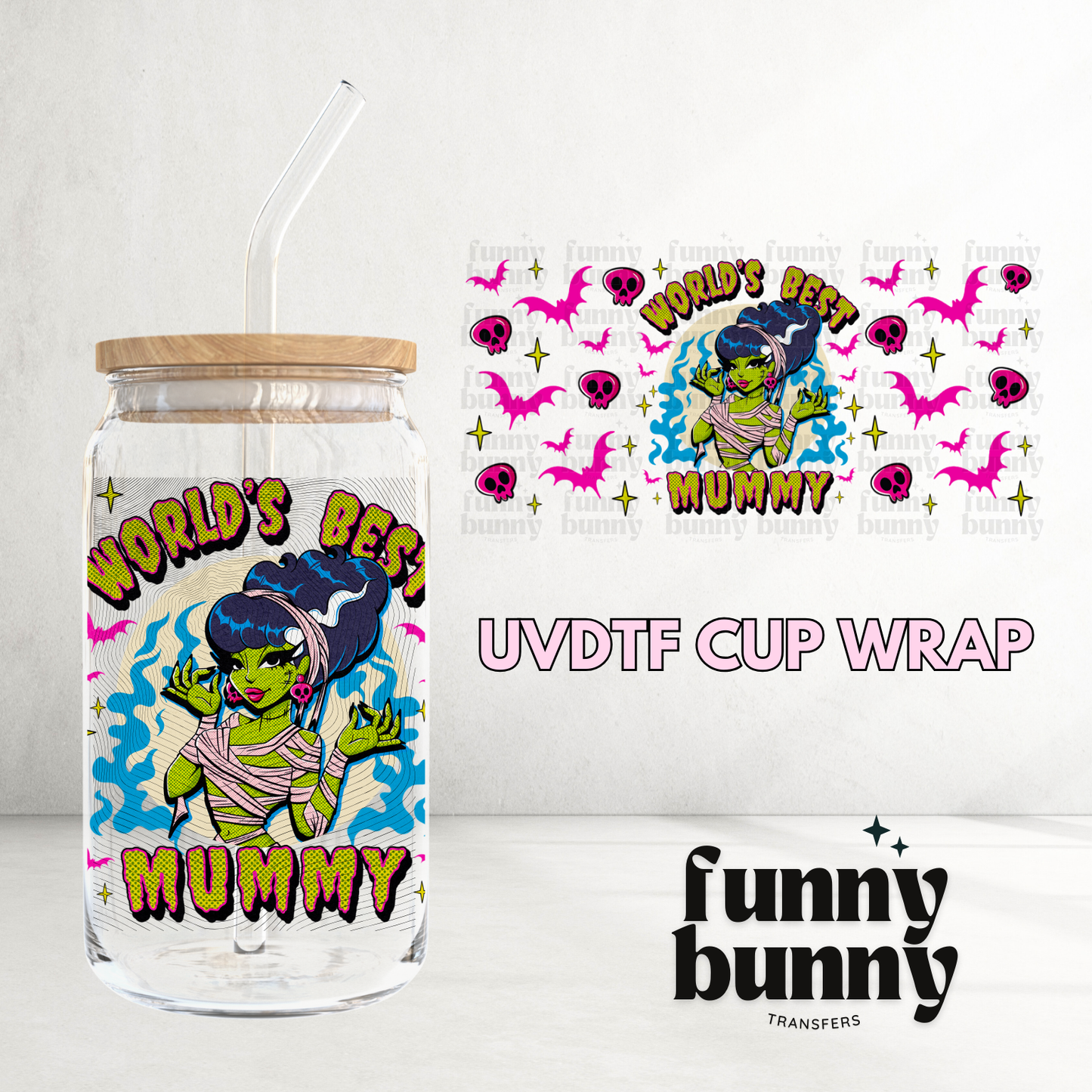 World's Best Mummy - 16oz UVDTF Cup Wrap