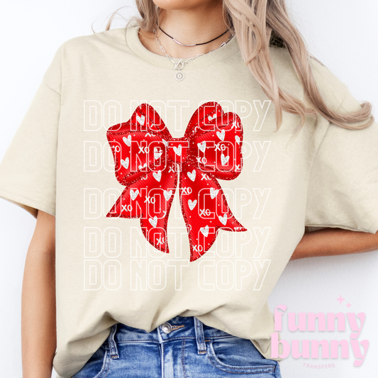 XOXO Red Bow - DTF Transfer