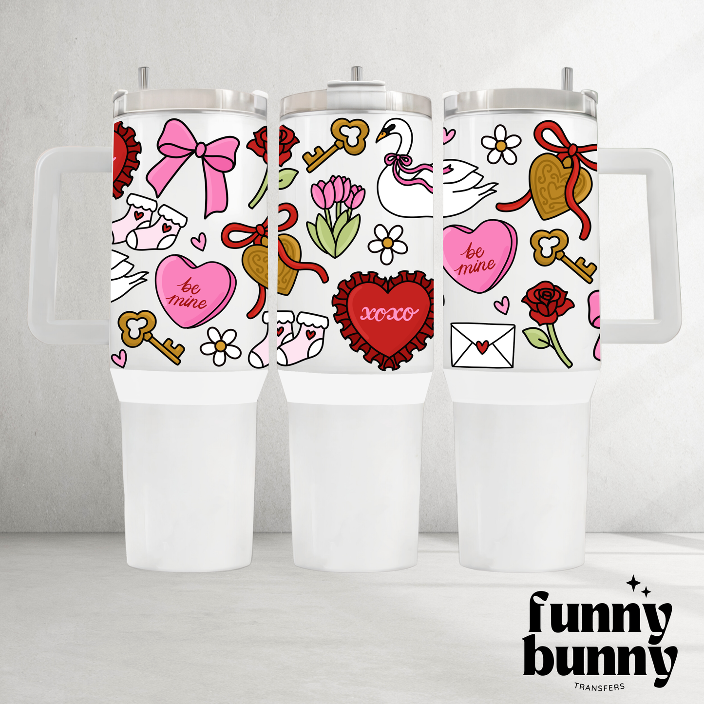 XOXO Swan - 40oz UVDTF Tumbler Wrap