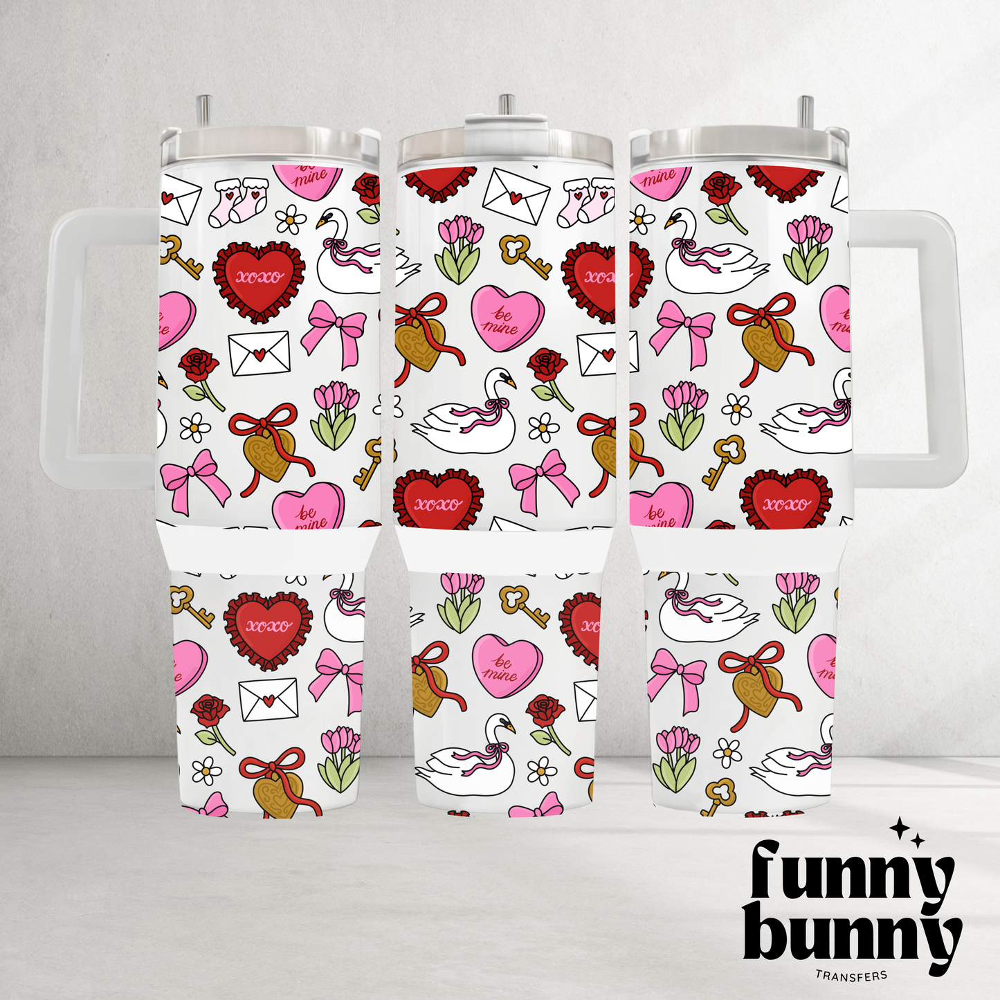 XOXO Swan - 40oz UVDTF Tumbler Wrap