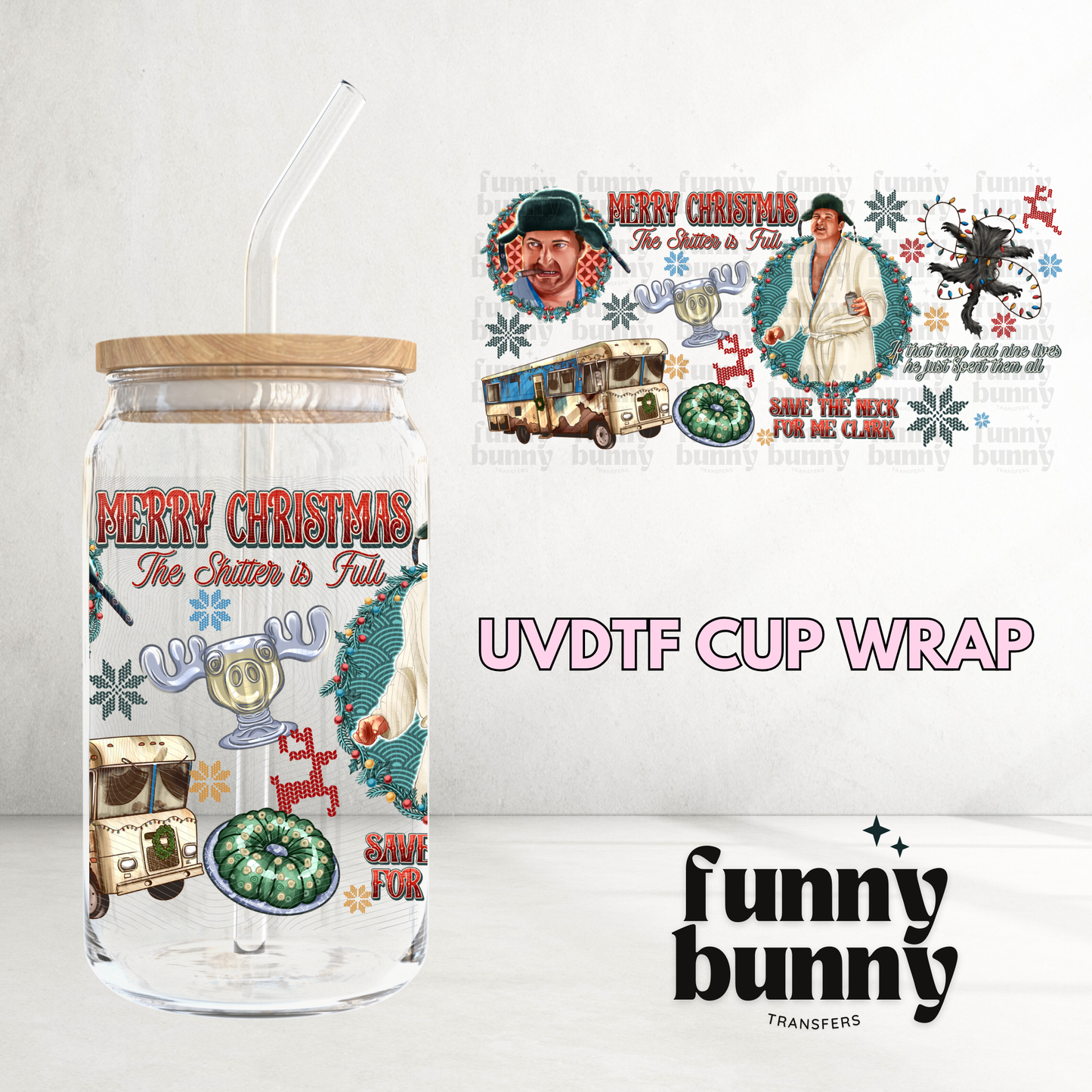 Xmas Clark - 16oz UVDTF Cup Wrap