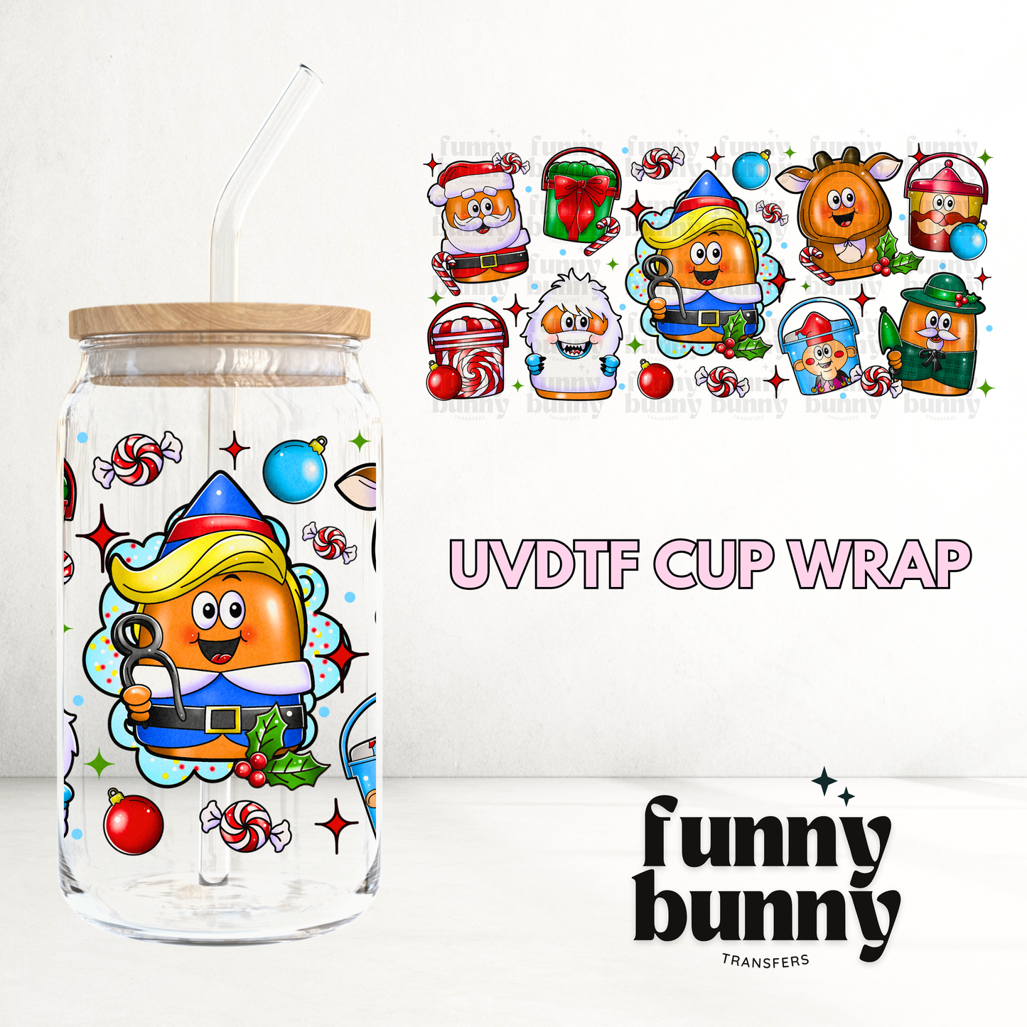 Xmas Classic Nuggies - 16oz UVDTF Cup Wrap