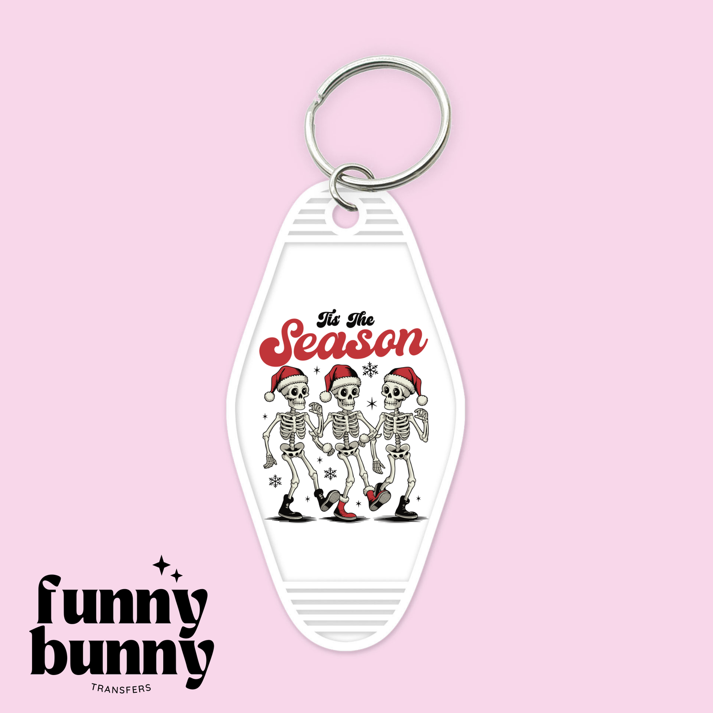Xmas Dancing Skullies - Motel Keychain