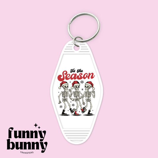 Xmas Dancing Skullies - Motel Keychain