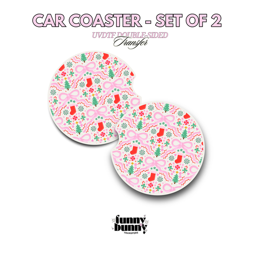 Xmas Flower Bows - UVDTF Coaster