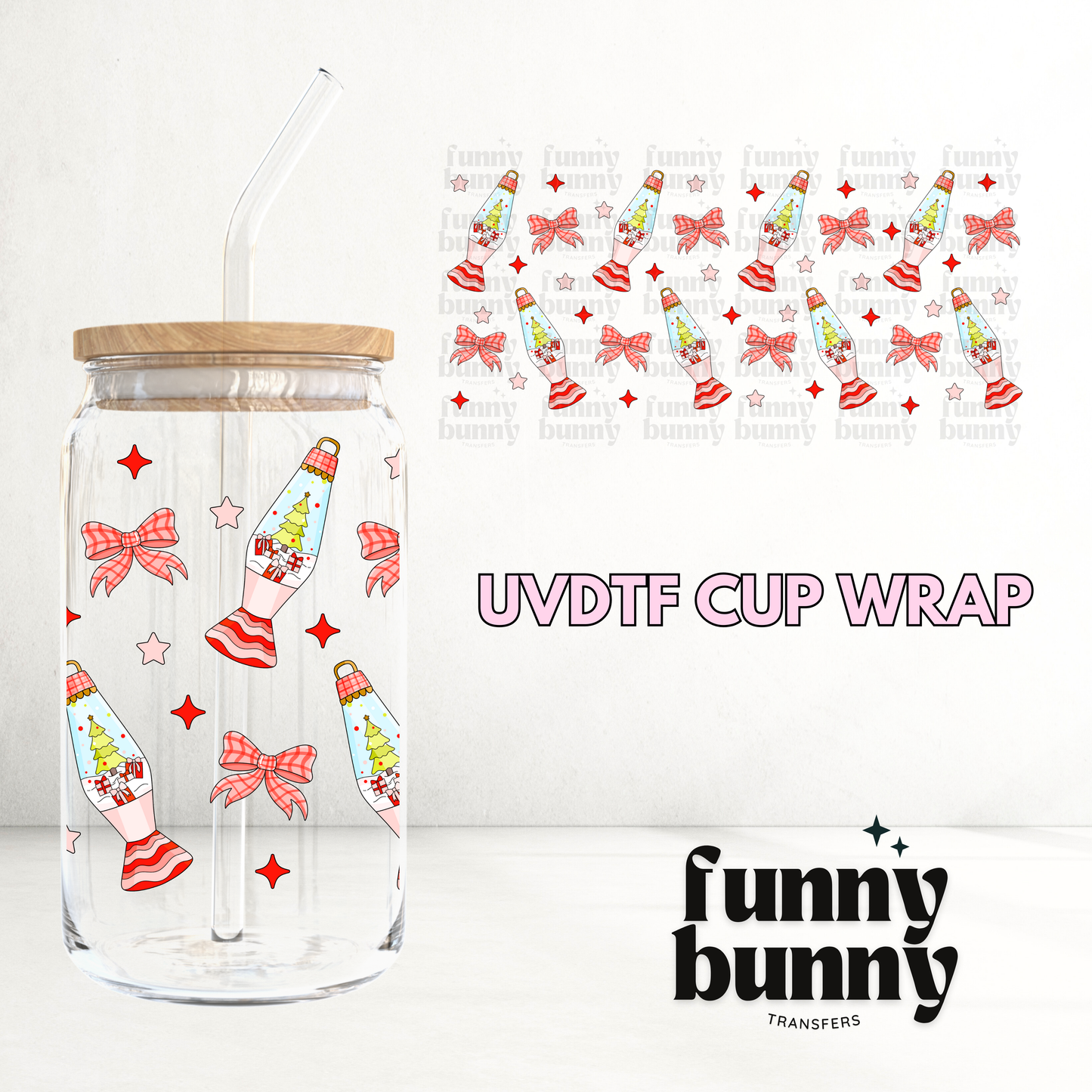 Xmas Lava Lamp - 16oz UVDTF Cup Wrap