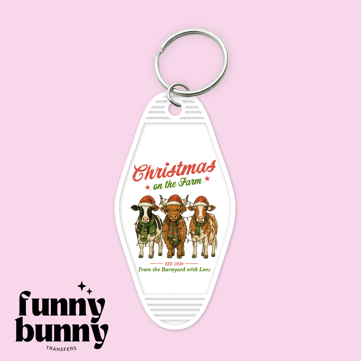 Xmas On The Farm - Motel Keychain
