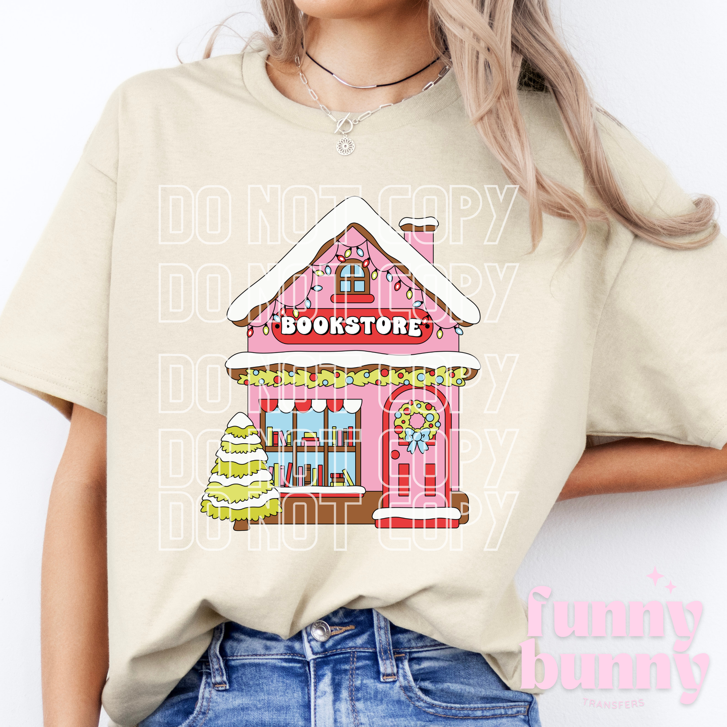 Xmas Pink Bookstore - DTF Transfer