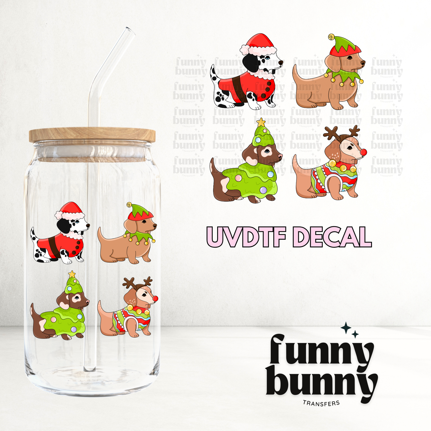 Xmas Puppies - UVDTF Decal