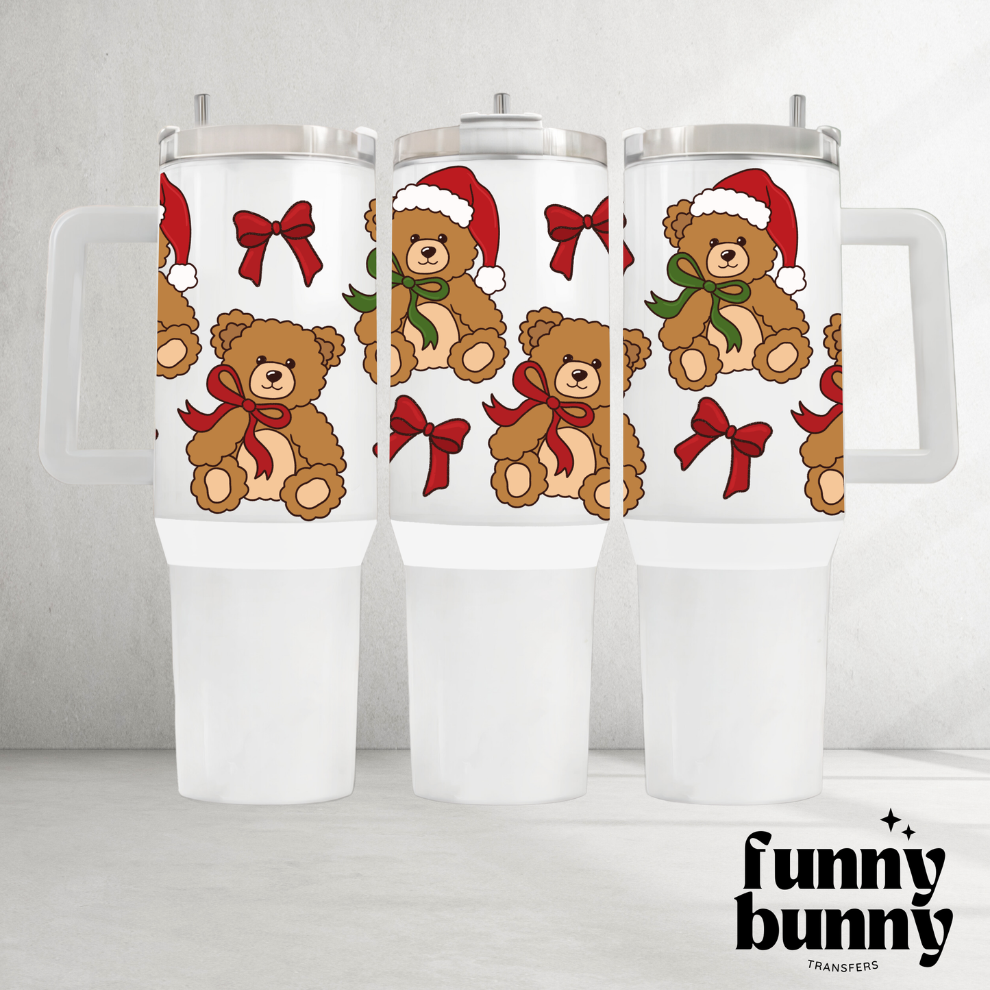 Xmas Teddy Bear 2.0 - 40oz UVDTF Tumbler Wrap