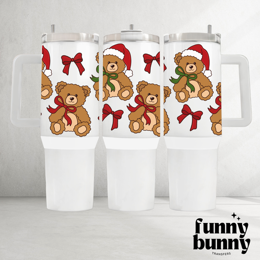 Xmas Teddy Bear 2.0 - 40oz UVDTF Tumbler Wrap