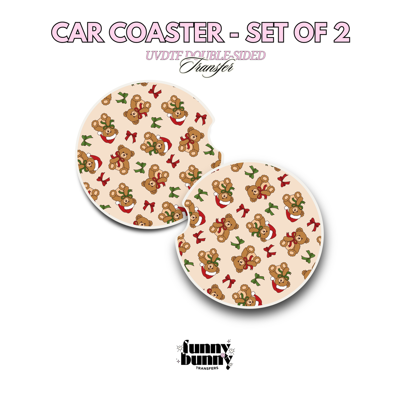 Xmas Teddy Bear 2.0 - UVDTF Coaster