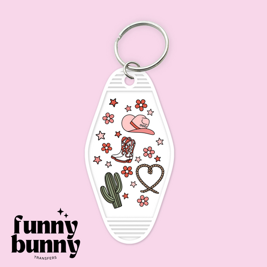 Pink cowgirl boots - Motel Keychain