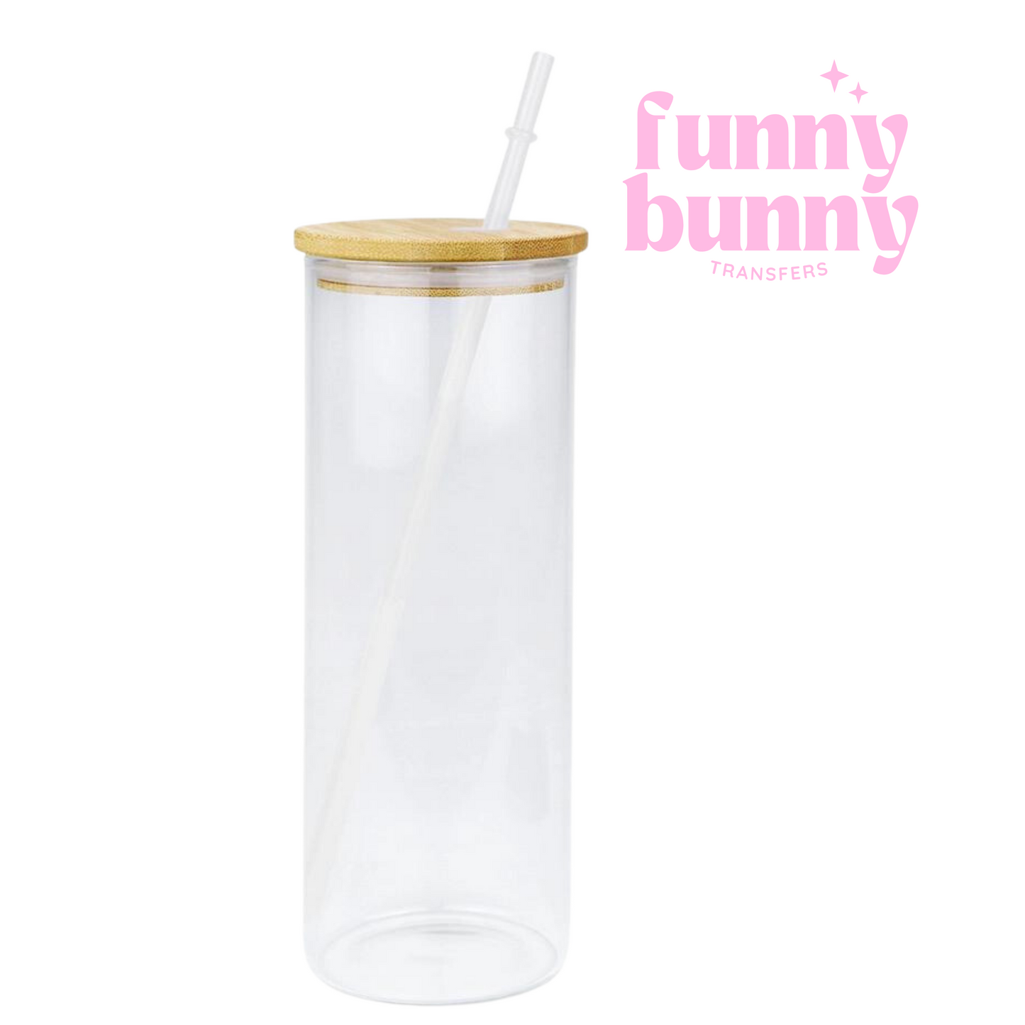 25oz Clear Glass Tumbler – Funny Bunny Transfers